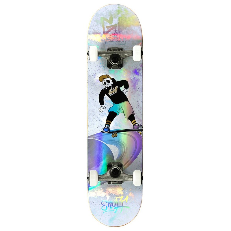 Enuff Skully Hologram White Complete Skateboard - 7.25"