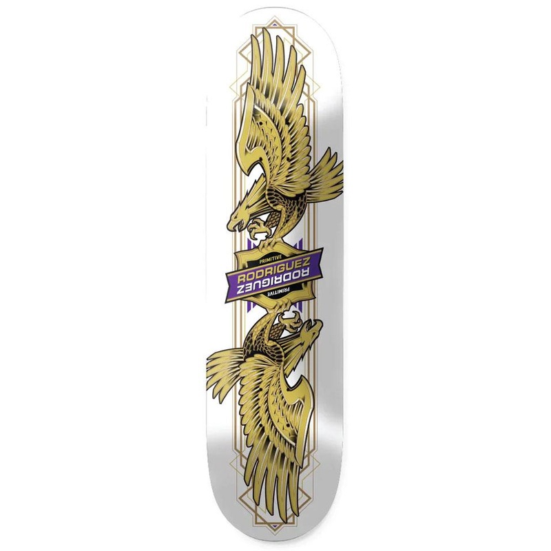 Primitive Rodriguez Twin Nose Eagle White Skateboard Deck - 8.5"