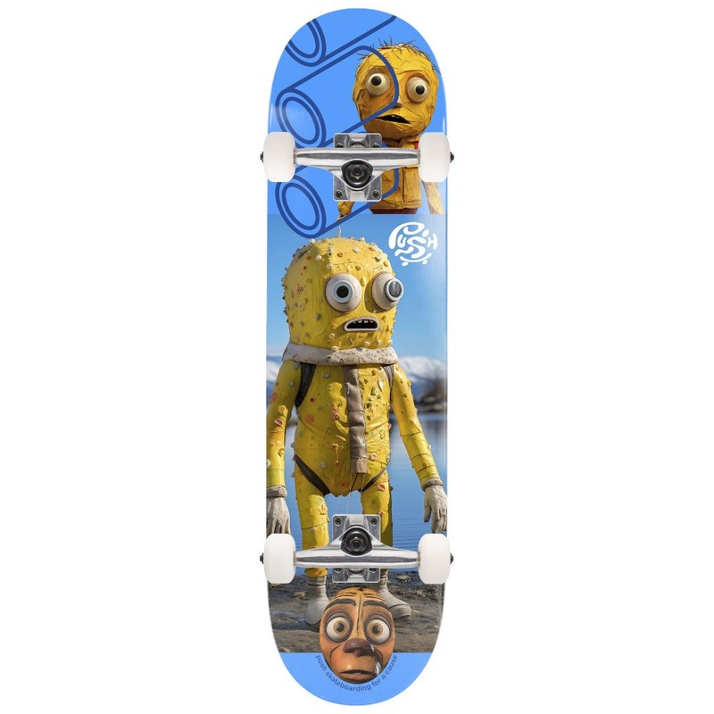 Push Yellow Man FP Blue Complete Skateboard - 8.25"