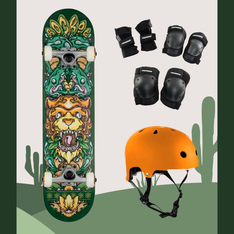 Rocket Wild Pile Up 7.5" Complete Skateboard Bundle