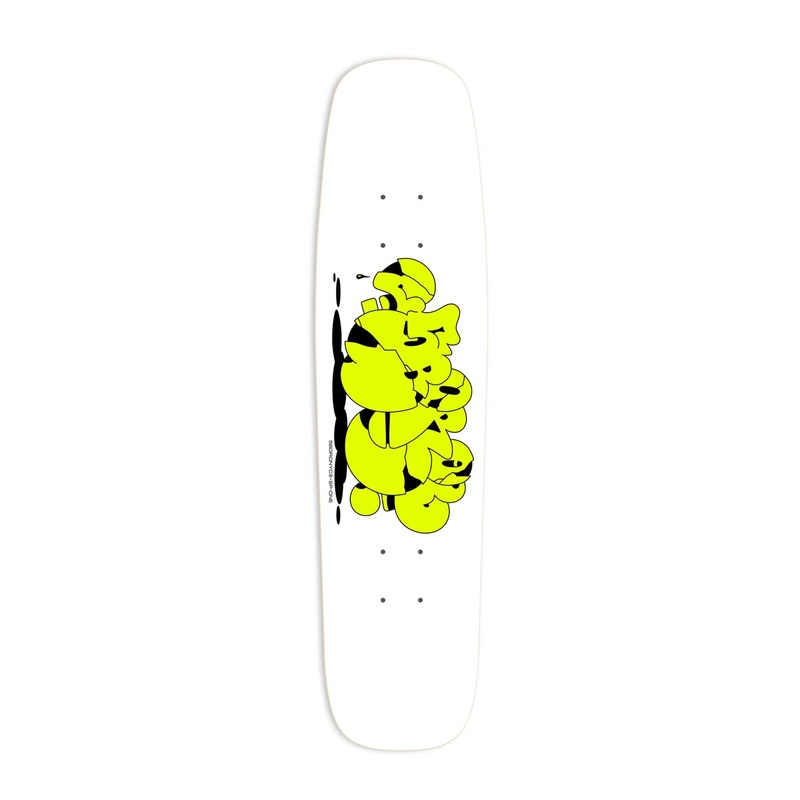 5Boro x SPONE Crackle Highlighter Yellow (Sport Utility Shape) x Skateboard Deck - 5.0"