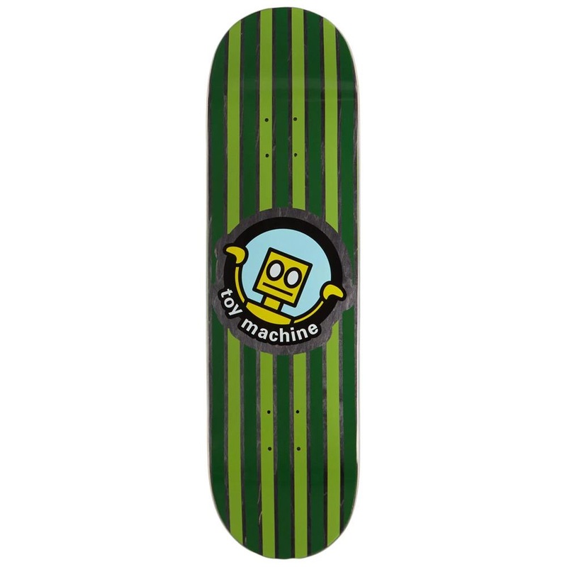 Toy Machine 'Robot Stripes' Green Skateboard Deck - 8.75"