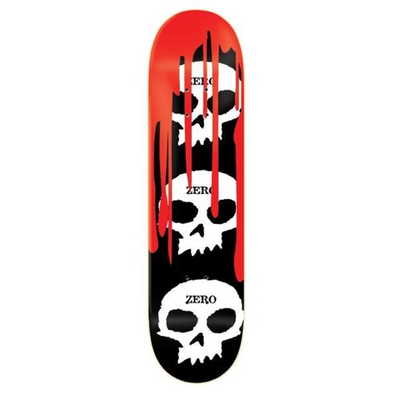 Zero Skateboard Skull Blood Black White Red Skateboard Deck - 7.25"