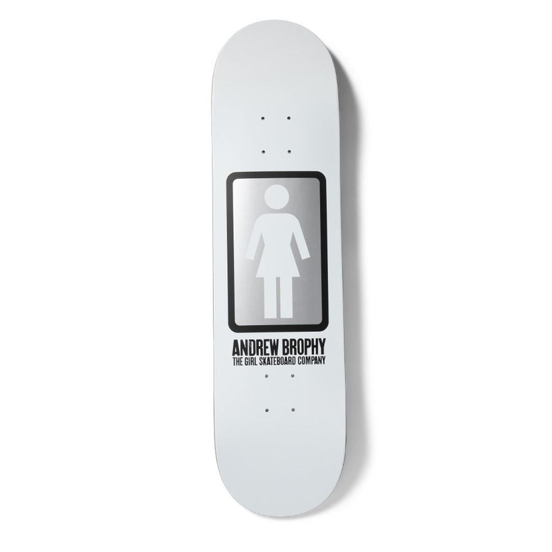 Girl Skateboard OG Black White Andrew Brophy Skateboard Deck - 8.56"
