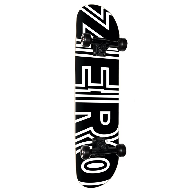 Zero Bold Skateboard Blk/Wht " Complete Skateboard - 7.75"