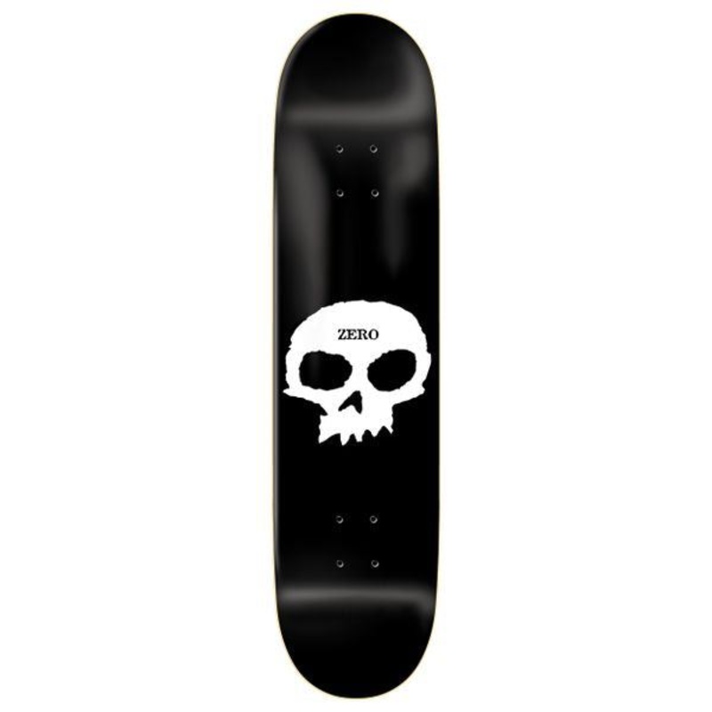 Zero Single Skull Blk/Wht Skateboard Deck - 7.25"