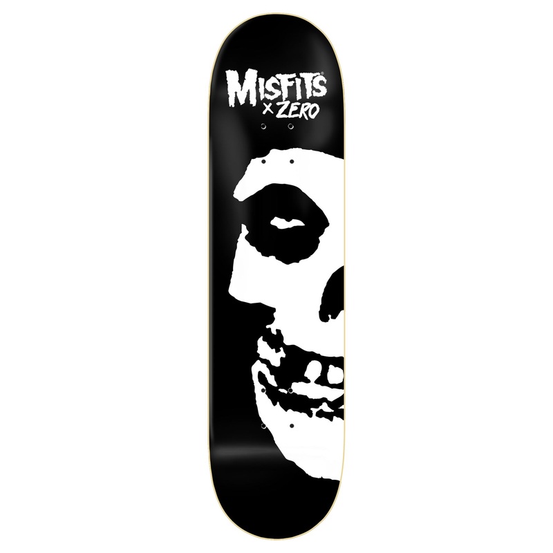 Zero Skateboard Misfits Fiend Skull Left Skateboard Deck - 8.25"