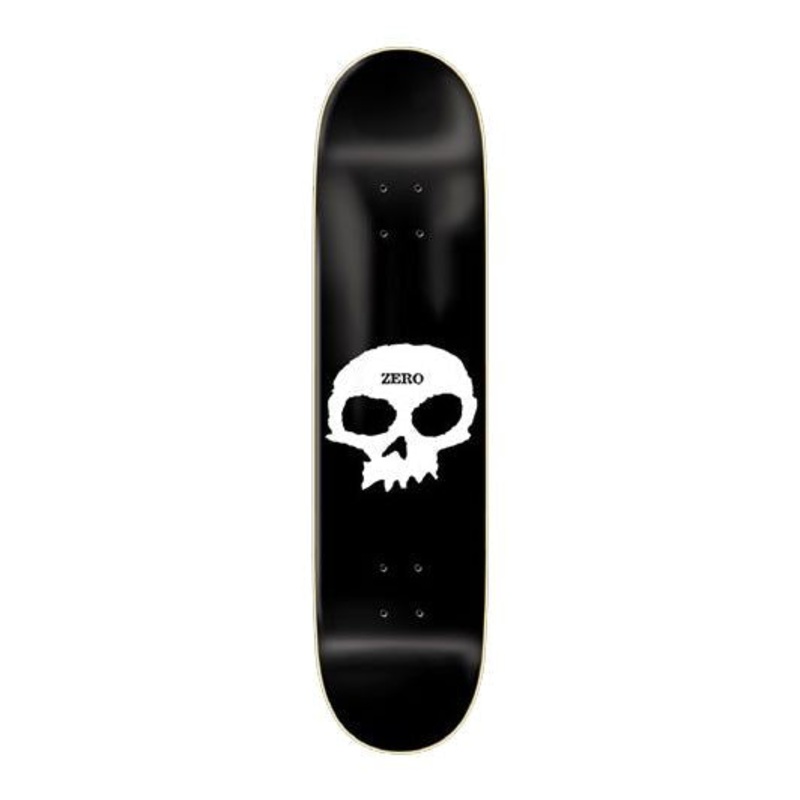 Zero Skateboard Single Skull Black White Skateboard Deck - 7.75"