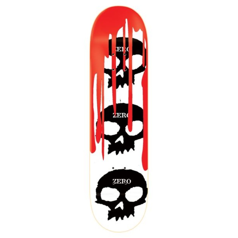 Zero Skateboard Skull Blood White Black Red Skateboard Deck - 8.125"
