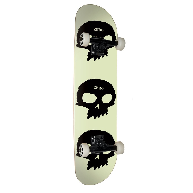 Zero Skateboard Skull Glow in the Dark " Complete Skateboard - 8.0"
