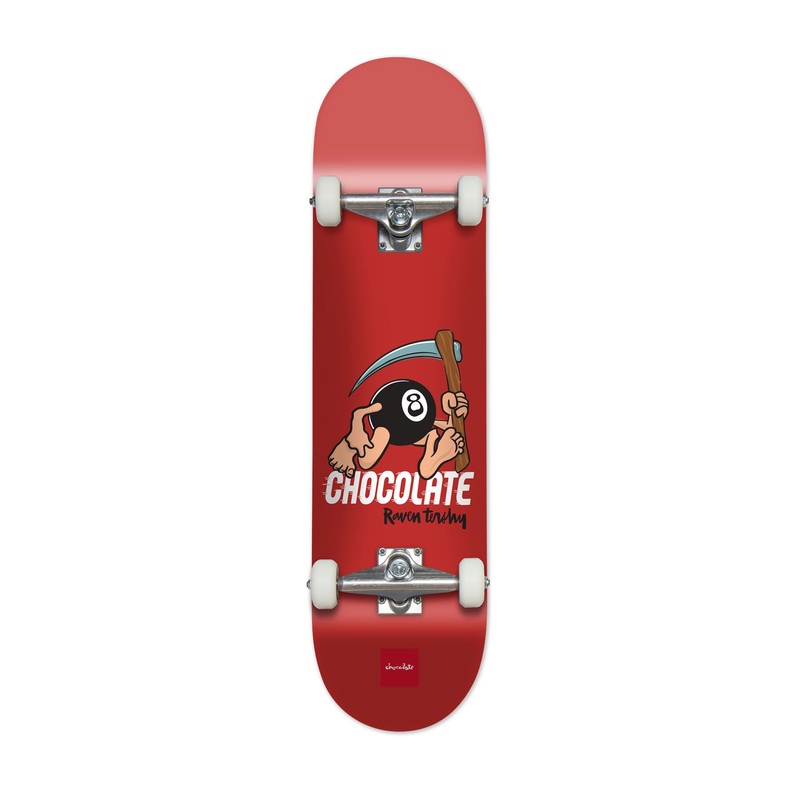 Chocolate Skateboard Eightballer Raven Tershy " Complete Skateboard - 7.875"
