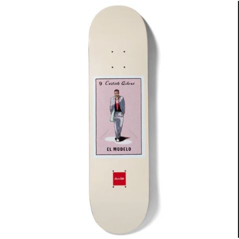 Chocolate Skateboard Loteria Card El Modelo Carl Aikens Skateboard Deck - 8.125"