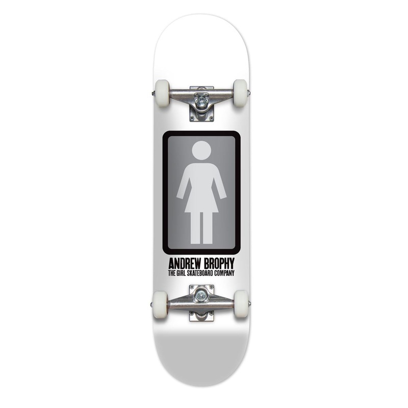 Girl Skateboard OG Black White Andrew Brophy " Complete Skateboard - 8.25"