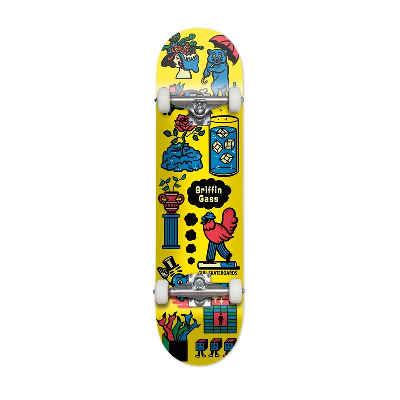 Girl Skateboard Piecemeal Griffin Gass " Complete Skateboard - 7.75"