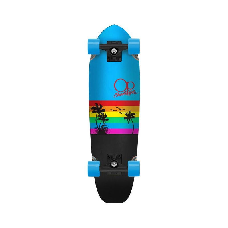 Ocean Pacific Sunset Cruiser Width Length Black/Blue Complete Skateboard - 7.5"