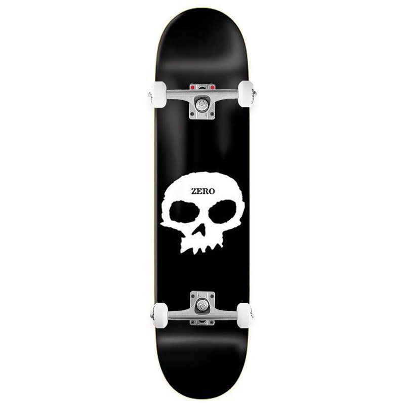Zero Skateboard Single Skull Black White x Venom Custom Complete Skateboard - 7.5"
