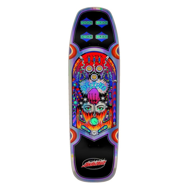 Santa Cruz Delfino Pinball Shaped Skateboard Deck - 9.14"