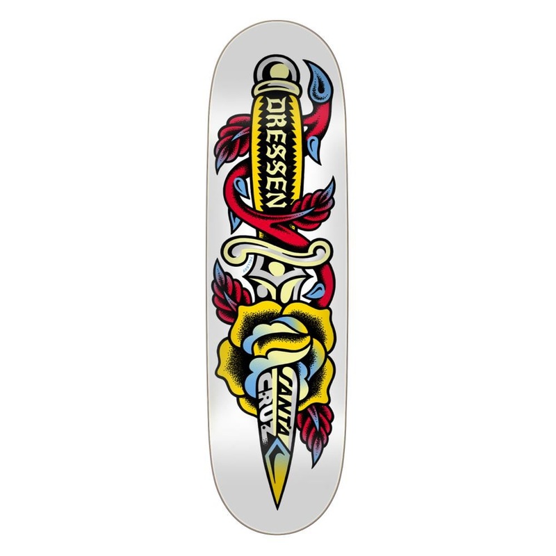 Santa Cruz Dressen Rose Dagger Pro Skateboard Deck - 8.7"