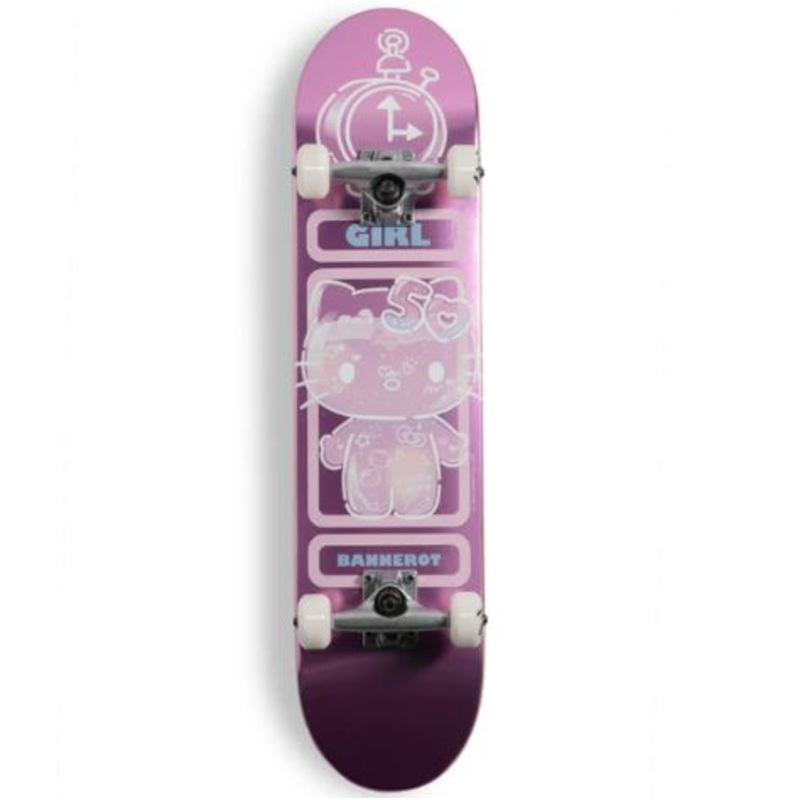 Girl x Hello Kitty Skateboard 50th Anniversary Simon Bannerot " Complete Skateboard - 7.5"