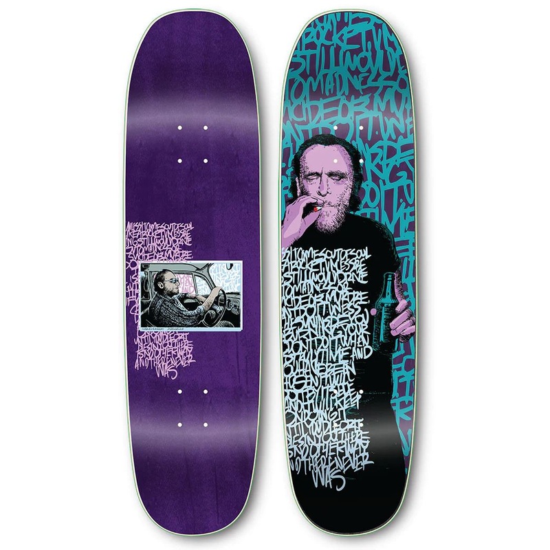 StrangeLove Charles Bukowski Madness x (WB: ) Andy Jenkins Skateboard Deck - 8.625"