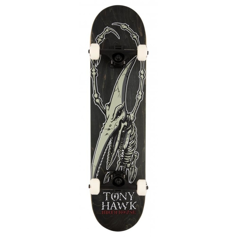 Birdhouse Stage 3 Hawk Pterodactyl Black Complete Skateboard - 7.5"