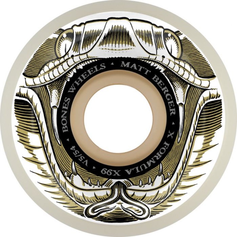 BONES Skateboard Wheels Berger 'Battlesnake' V5 Sidecut X-Formula 99A