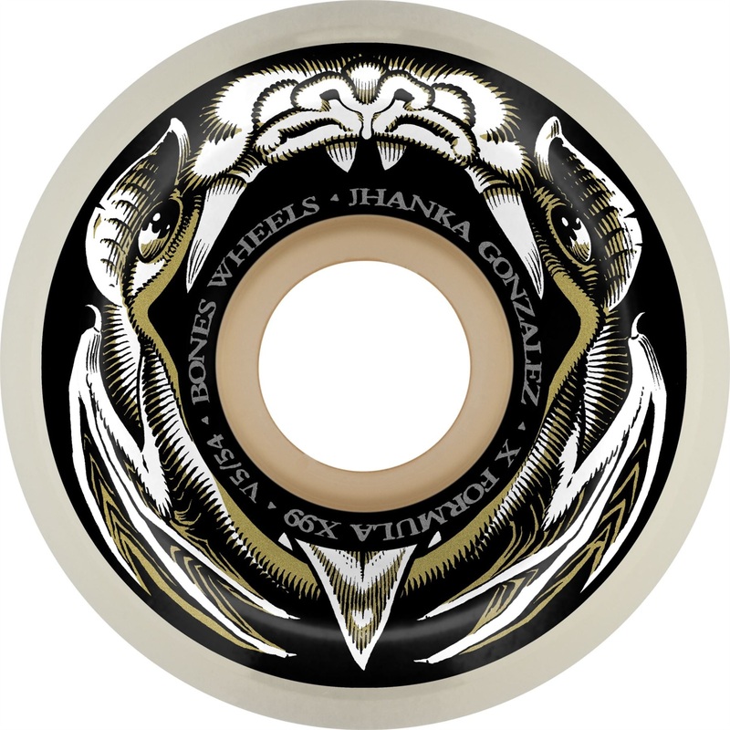 BONES Skateboard Wheels Jhanka 'Night Flight' Sidecut X-Formula 99A