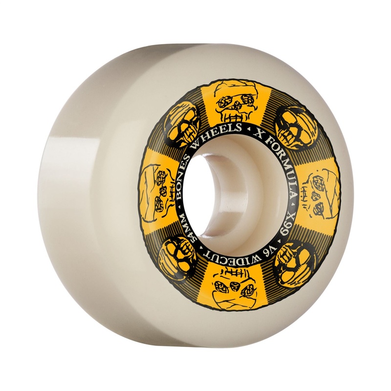 BONES Skateboard Wheels X-Formula X99 Black & Gold V6 Wide - Cut 99A