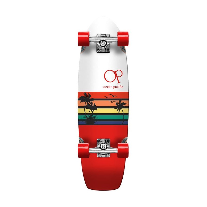 Ocean Pacific Sunset White/Red White/Red Complete Cruiser - 30.0"