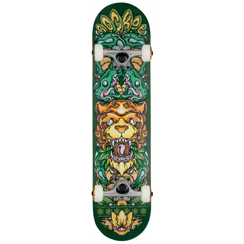 Rocket Skateboard Wild Pile-up Green  Complete Skateboard - 7.5"