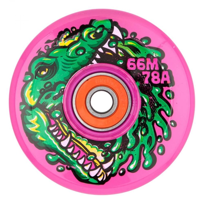 Slime Balls Skateboard Wheels 66mm Gator Swamp Spew Light - Pink