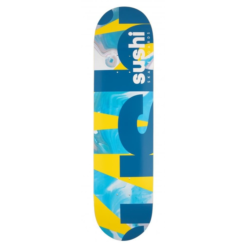 Sushi Spectrum Logo Yellow/Teal Skateboard Deck - 8.0"