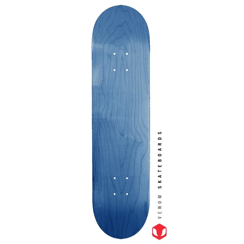 Venom Blank Skateboard Deck - Blue - 7.75" to 8.25"