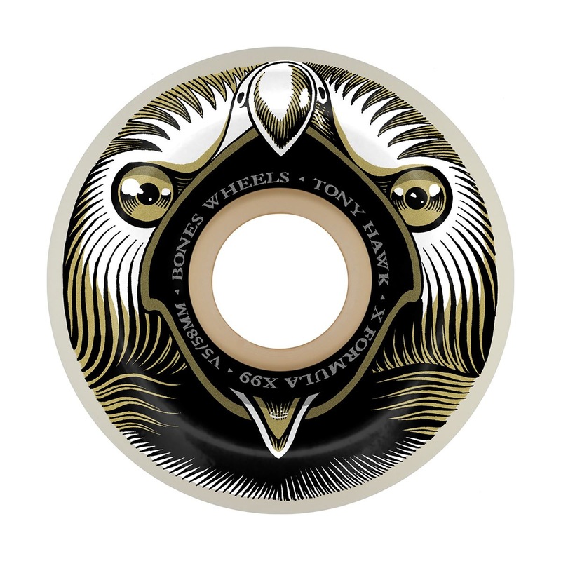 BONES Skateboard Wheels Hawk Beak & Destroy V5 Sidecut X-Formula 99a