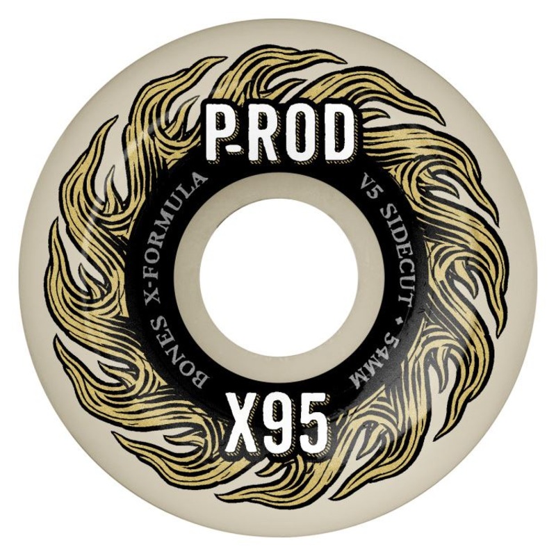BONES Skateboard Wheels X-Formula P-Rod Pro x V5 Sidecut 95A