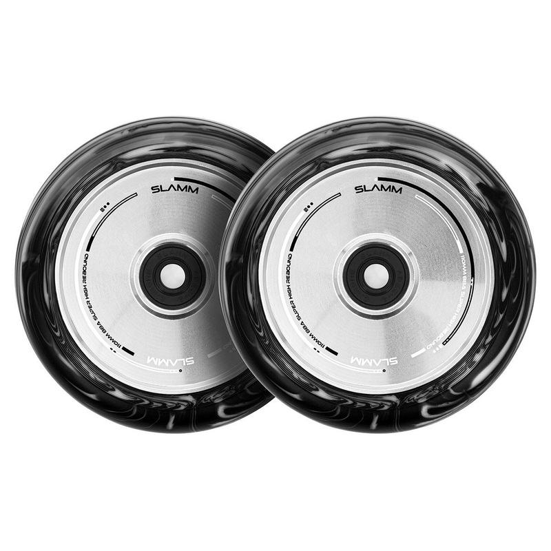 Slamm 110mm Swirl Hollow Core Wheels - Pair - Black / Blue / Pink