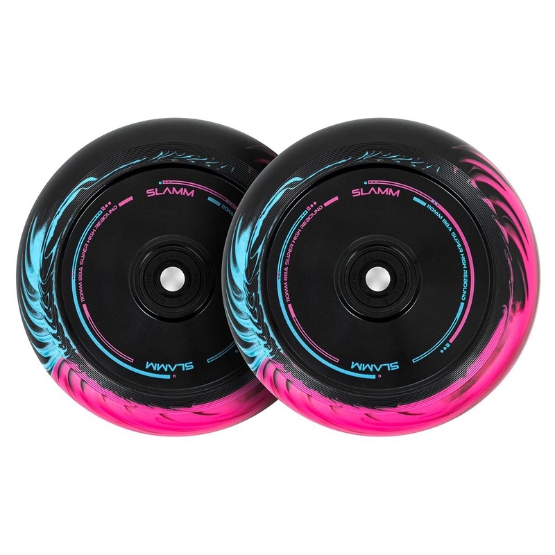 Slamm 110mm Swirl Hollow Core Wheels - Pair - Black / White