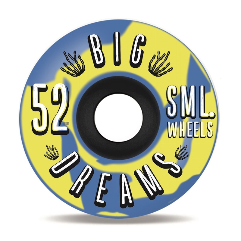 sml. Skateboard Wheels Succulent Cruisers Blue/ Yellow Swirl 92a