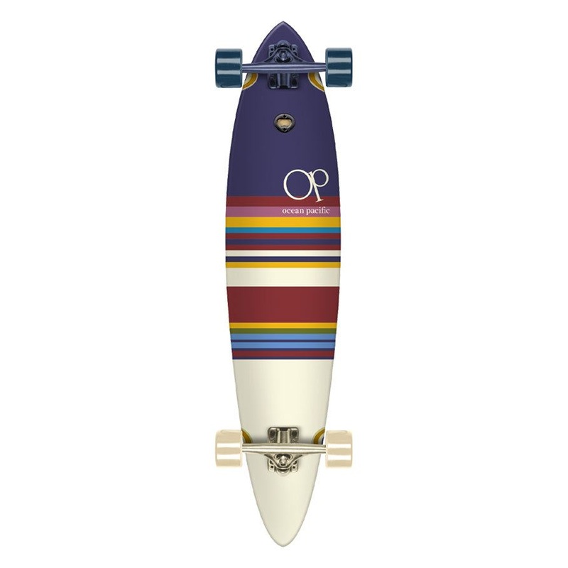 Ocean Pacific Swell Pintail Navy/Off White Navy/Off White Complete Longboard - 40.0"
