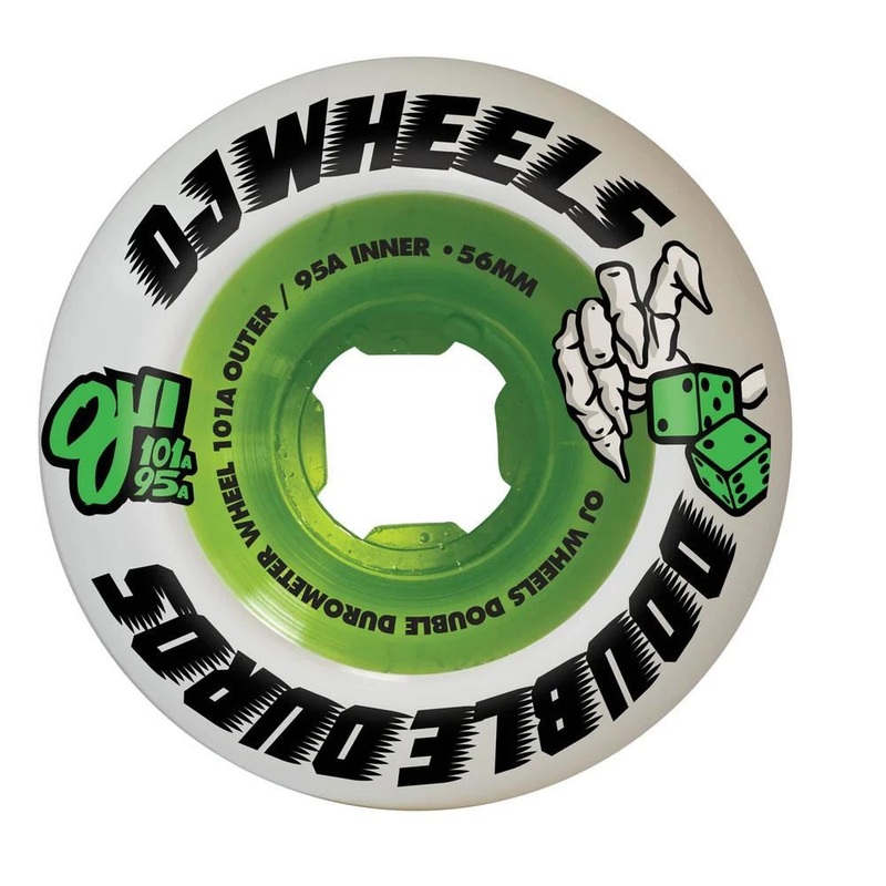 OJ Double Duro Skateboard Wheels Double Duro 101a/95a - White / Green