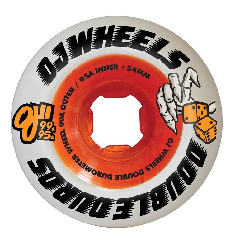 OJ Double Duro Skateboard Wheels Double Duro 101a/95a - White / Orange