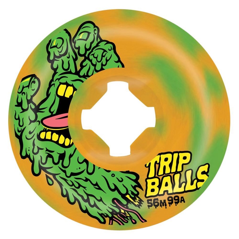 Slime Balls Skateboard Wheels Face Melter Trip Balls 99a - Green / Orange Swirl