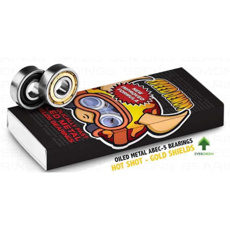Speed Demons Hot Shot Skateboard Bearings Gold Abec 5 - One Size,