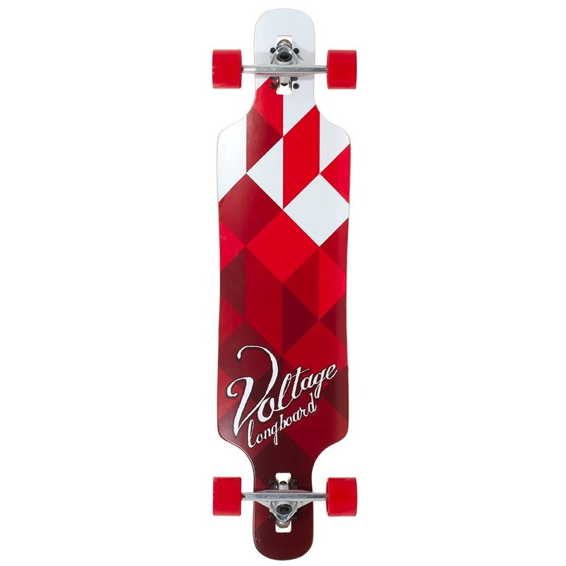 Voltage DT White / Red Complete Longboard - 39.0"