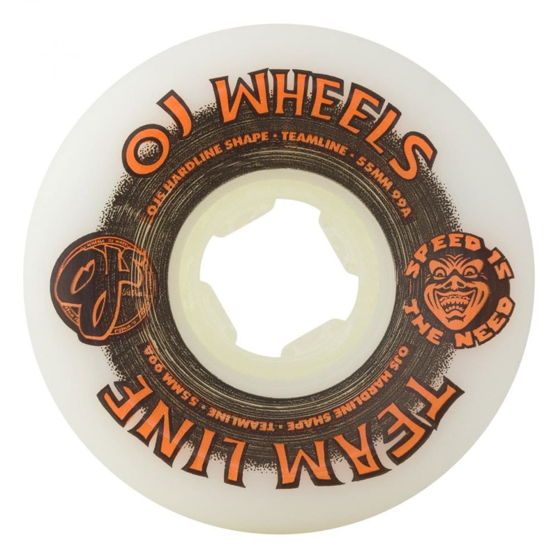 OJ Skateboard Wheels Team Line Hardline 99a - White