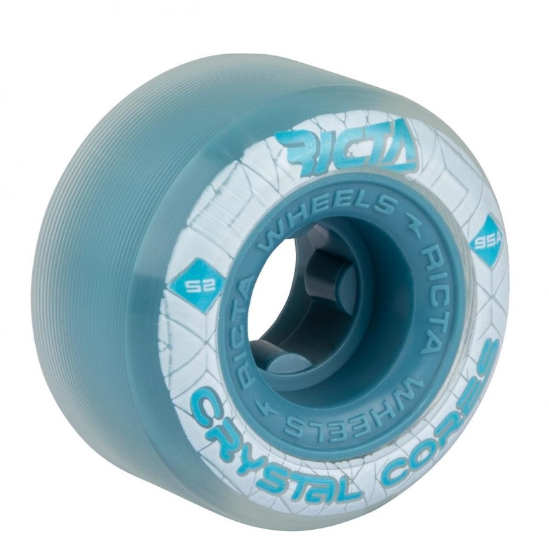 Ricta Skateboard Wheels Crystal Cores 95a - Blue / Clear
