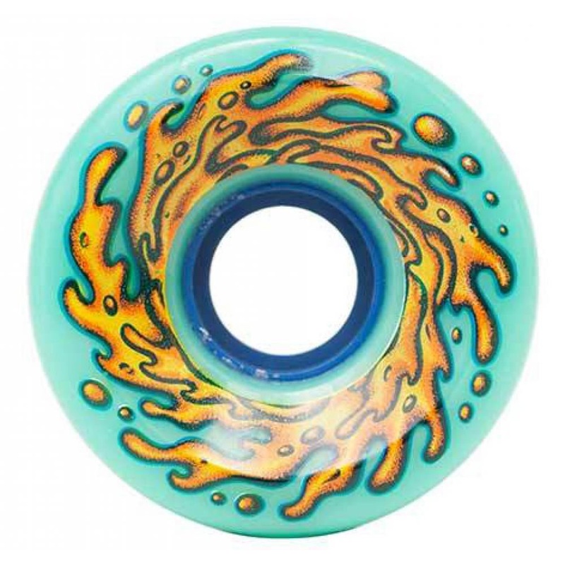 Slime Balls Skateboard Wheels + Bearings OG Slime 78a Light Ups - Green / Clear