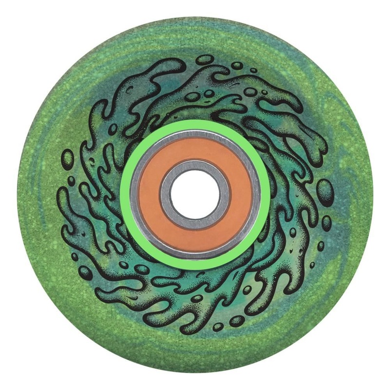 Slime Balls Skateboard Wheels Light Ups OG Slime 78a - Blue Green Glitter