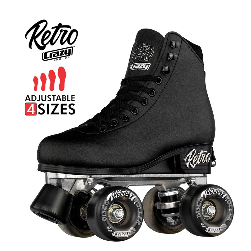 Crazy Retro Roller Black - Kids Adjustable