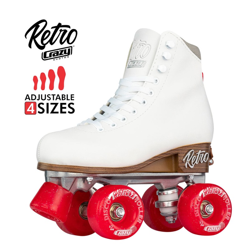 Crazy Retro Roller White - Kids Adjustable